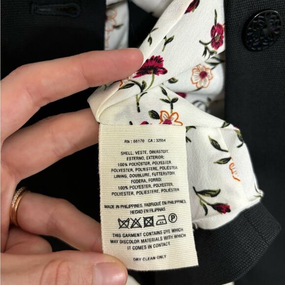 NWT Cartonnier Anthropologie Lloyd Tie Sleeve Easy Blazer in Black - Size 0 - Picture 11 of 13